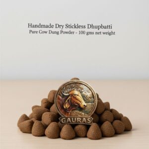 Gauras Pure Cow Dung Dhupbatti – 100% Natural & Handmade (100g)